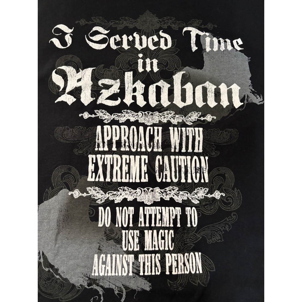 Harry Potter Azkaban Graphic T-Shirt Unisex L Black Short Sleeve Excellent